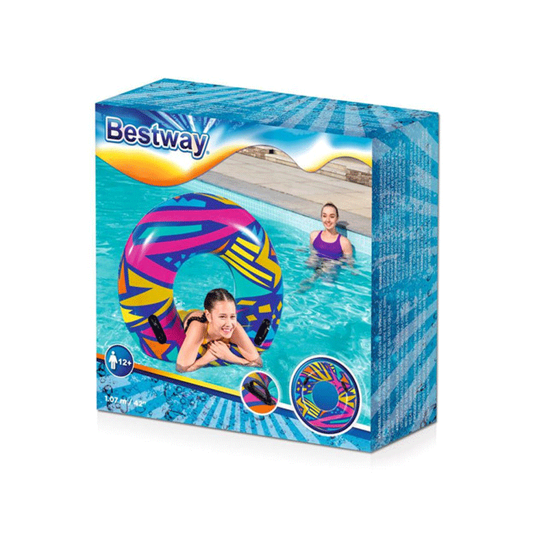 42 Inch Geometric Swim Ring (Blue) — photo 3
